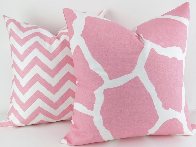 Pink Animal Print Pillow Cover MANY SIZES White Giraffe Etsy