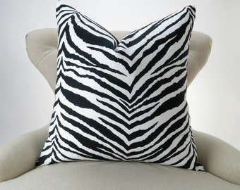 Throw Pillow Cover, Zebra Pattern -MANY SIZES- black white animal print, accent pillow, decorative throw, cushion, Tunisia by Premier Prints