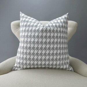Gray Houndstooth Pillow Cover Throw houndstooth patterned pillow cover