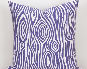 Purple Pillow Cover -MANY SIZES- Wood grain Tree Throw Pillow, Faux Bois, Cushion Cover, Euro Sham, Willow Slub Premier Prints, FREESHIP