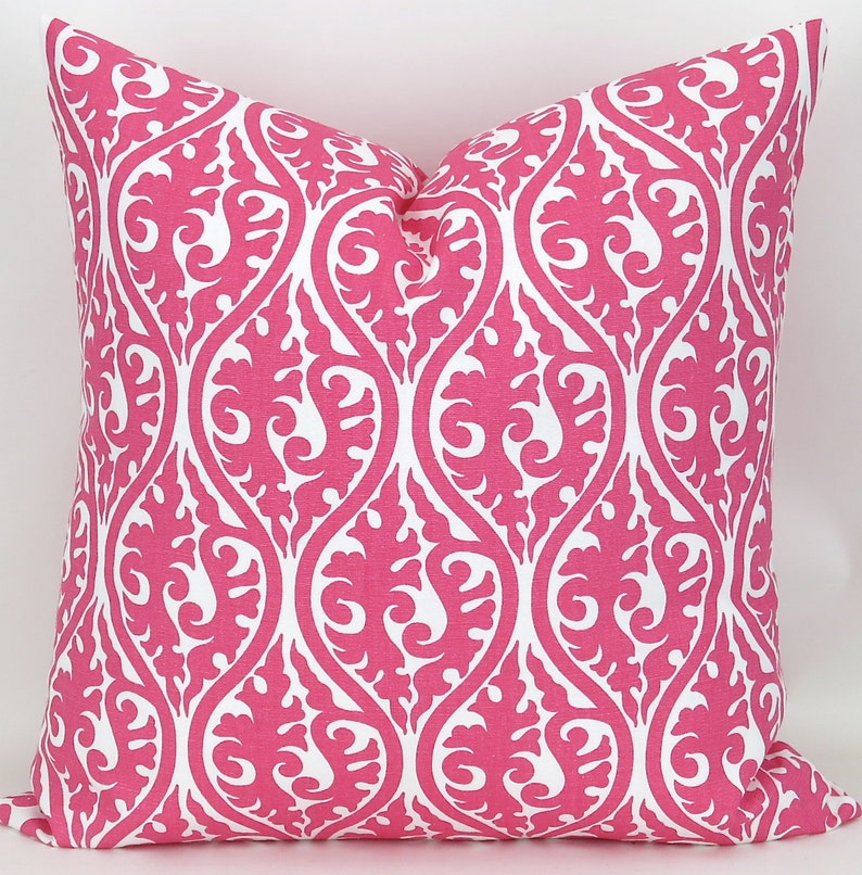 Hot Pink Throw Pillow Cover MANY SIZES Kimono Candy Pink Etsy