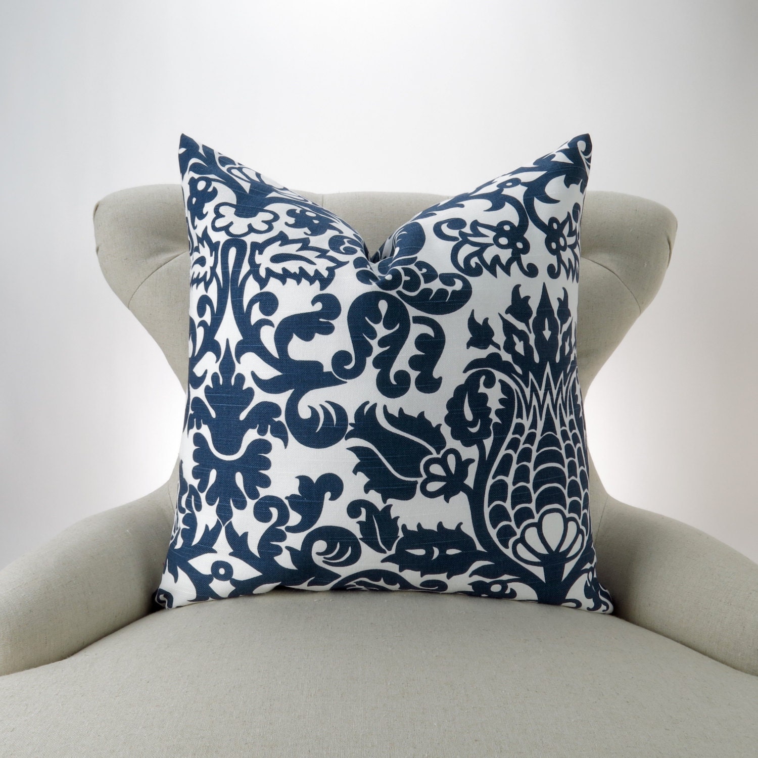 Navy Throw Pillow Cover Accent Pillow Decorative Cushion Etsy