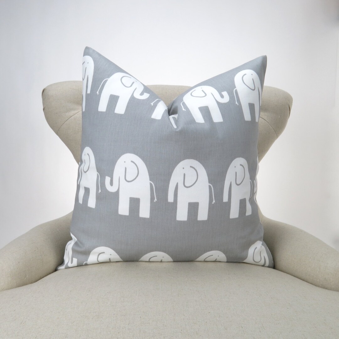 Gray Elephant Pillow Cover BIG SIZES Euro Sham Floor Etsy