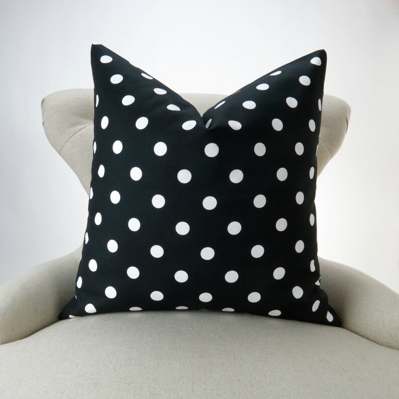 Black and White Polka Dot Pillow Cover MANY SIZES Decorative Etsy