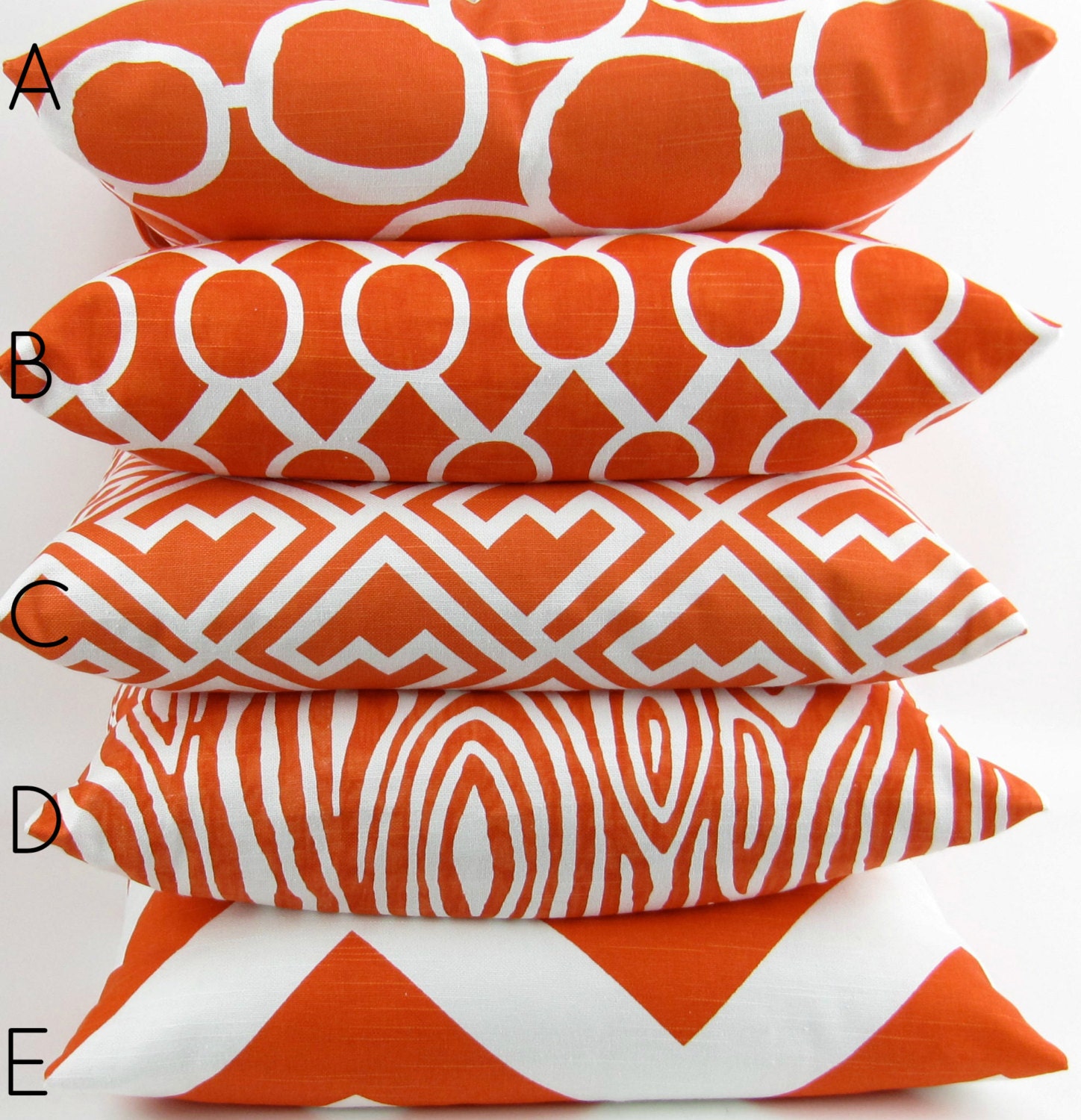 Tangerine Orange Pillow Cover MANY SIZES modern tangelo Etsy