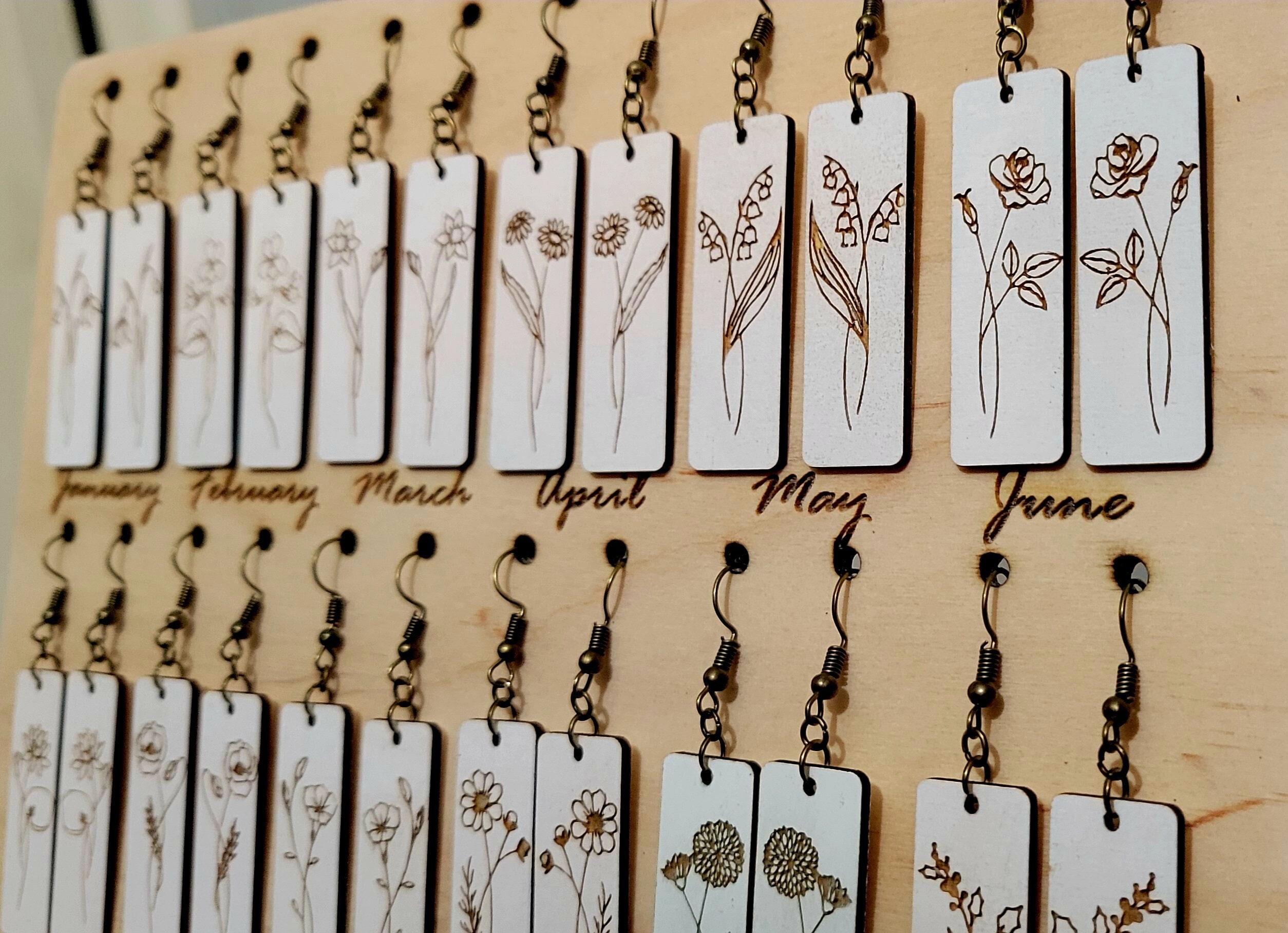 Birth month flower earrings