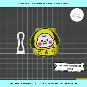 BT 21 Chimy Yellow | PocketBac Handdesinfektionsmittelhalter | 3MF-Datei | 3D-Druckdatei | Druckfertig | Digitaler Download
