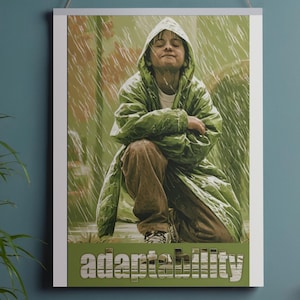Quadro con citazione sull'adattabilità, poster per palestra per ragazzi, stampa motivazionale sulla mentalità di crescita (download digitale)