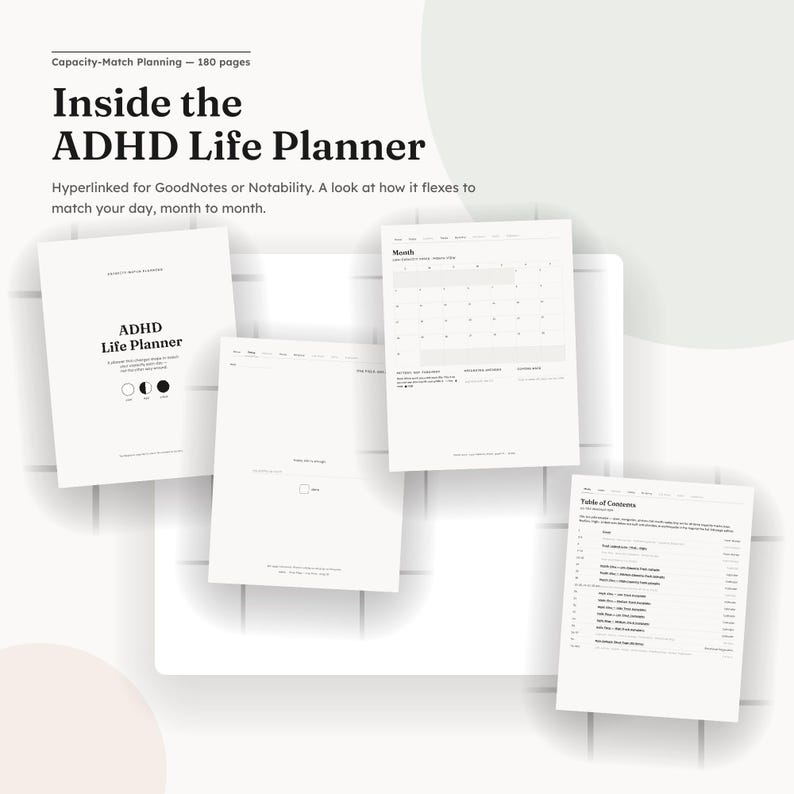 ADHD Planner Digital + Printable, Undated Daily Planner for Goodnotes ...