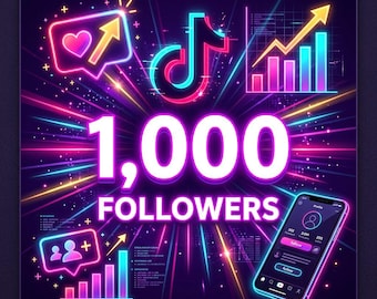 1 000 abonnés TikTok, service de croissance sur les réseaux sociaux (téléchargement numérique)