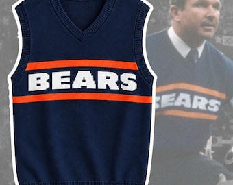 Chaleco de punto de Mike Ditka de los Chicago Bears – Iconic Games Retro
