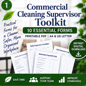 Commercial Cleaning Supervisor Toolkit/10 Cleaning Management Forms/Printable PDF