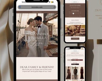 Wedding Invitation Website Template | Personalized Digital Wedding Invite