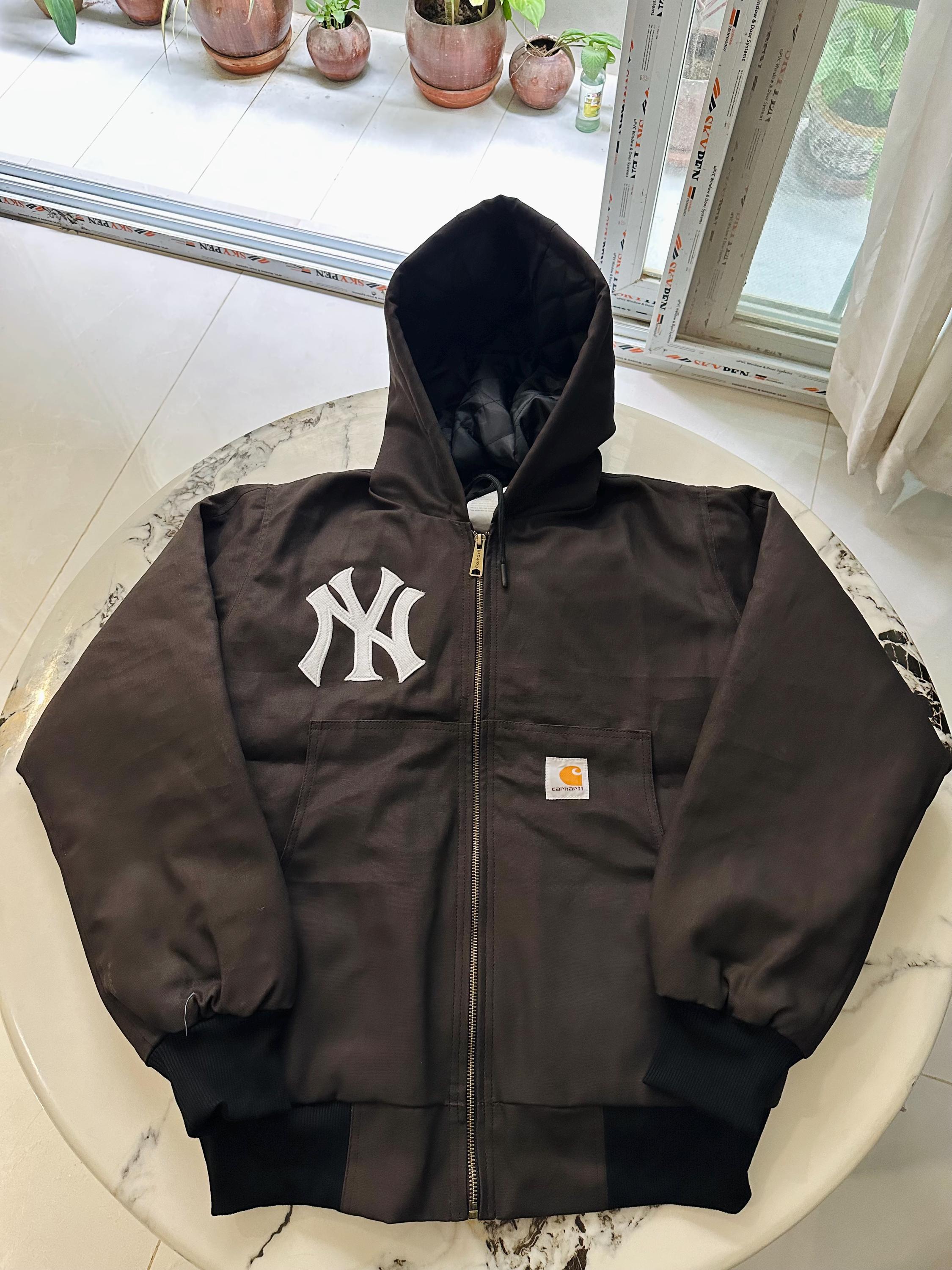 New York Yankeesフード付きロングベンチコート1980年代現地購入 New York Yankees Vintage - Etsy