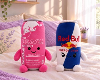 RedBull Energy Plush Toy – Cute RedBull Can Plush, Kawaii Stuffed Toy, Collectible Gift, 22cm