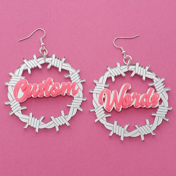 Barbed Wire Name Etsy