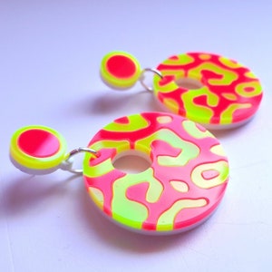 Neon Leopard Print earrings - laser cut acrylic