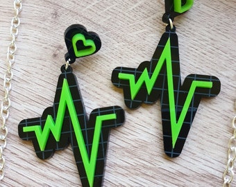 ECG earrings - laser cut acrylic