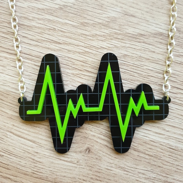 ECG necklace - laser cut acrylic