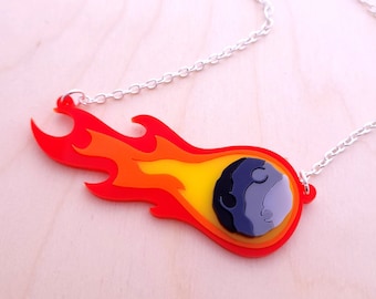 Meteor necklace - laser cut acrylic - UK seller