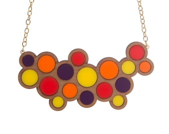 Circles Statement Necklace - laser cut acrylic