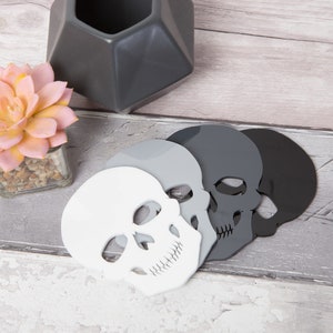 Skull Coasters - laser cut acrylic - UK seller