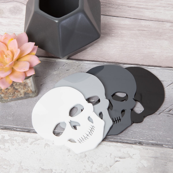 Skull Coasters - laser cut acrylic