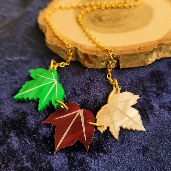 Mini Autumn Leaves necklace - laser cut acrylic