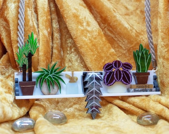 Plant Shelf Statement necklace - laser cut acrylic - UK seller