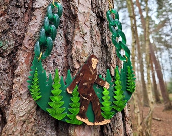 Bigfoot Statement necklace - laser cut acrylic - UK seller