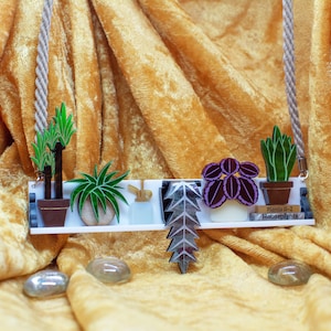 Plant Shelf Statement necklace - laser cut acrylic - UK seller