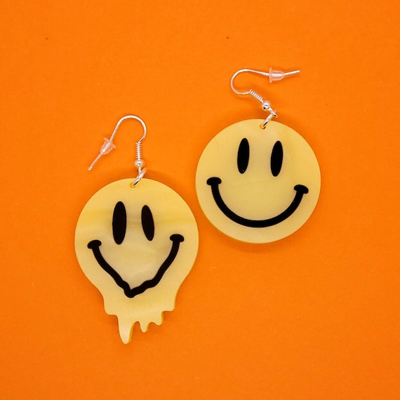 Melting Smile Earrings Laser Cut Acrylic Etsy Australia