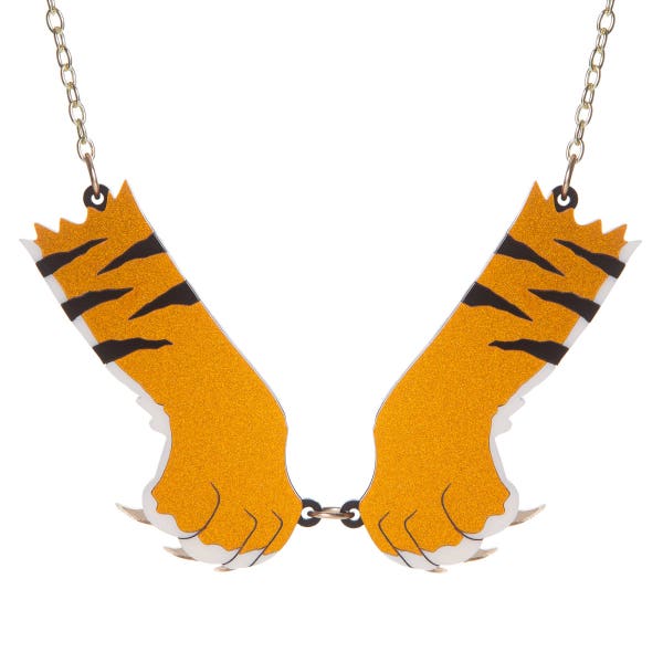 Tiger Paws necklace - laser cut acrylic
