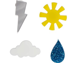 Weather Pin Set - laser cut acrylic