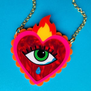 Lonely Heart necklace - laser cut acrylic