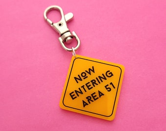 Area 51 Bag Charm - laser cut acrylic - UK seller