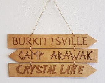 Horror movie signs - laser cut etched wood
