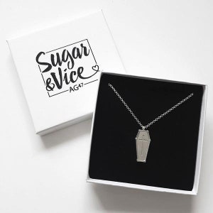 AG47 Sterling Silver Coffin Necklace - solid silver jewellery
