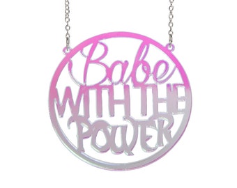 Babe With The Power - Labyrinth necklace - laser cut radiant acrylic