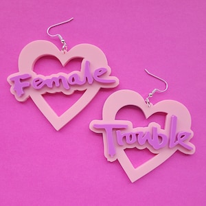 Female Trouble earrings - laser cut acrylic - John Waters inspired - UK seller