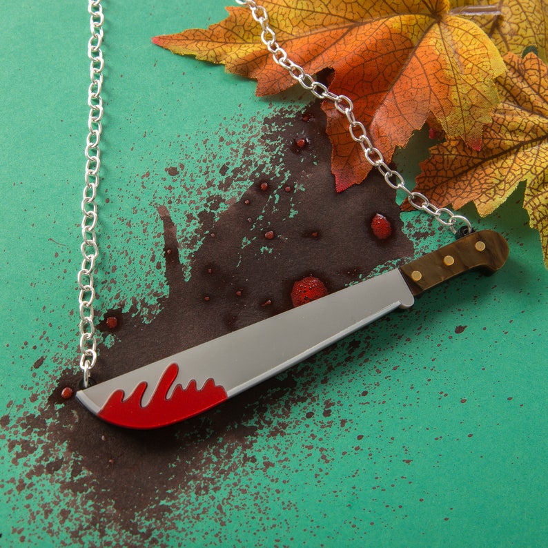 Machete Necklace Laser Cut Acrylic Horror Movie Slasher Gift Etsy