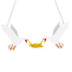 Seagulls necklace - laser cut acrylic - National Maritime Museum collaboration