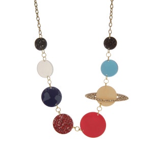 Solar System necklace - laser cut acrylic - UK seller