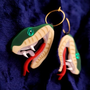 Snake hoop earrings laser cut acrylic UK seller image 2