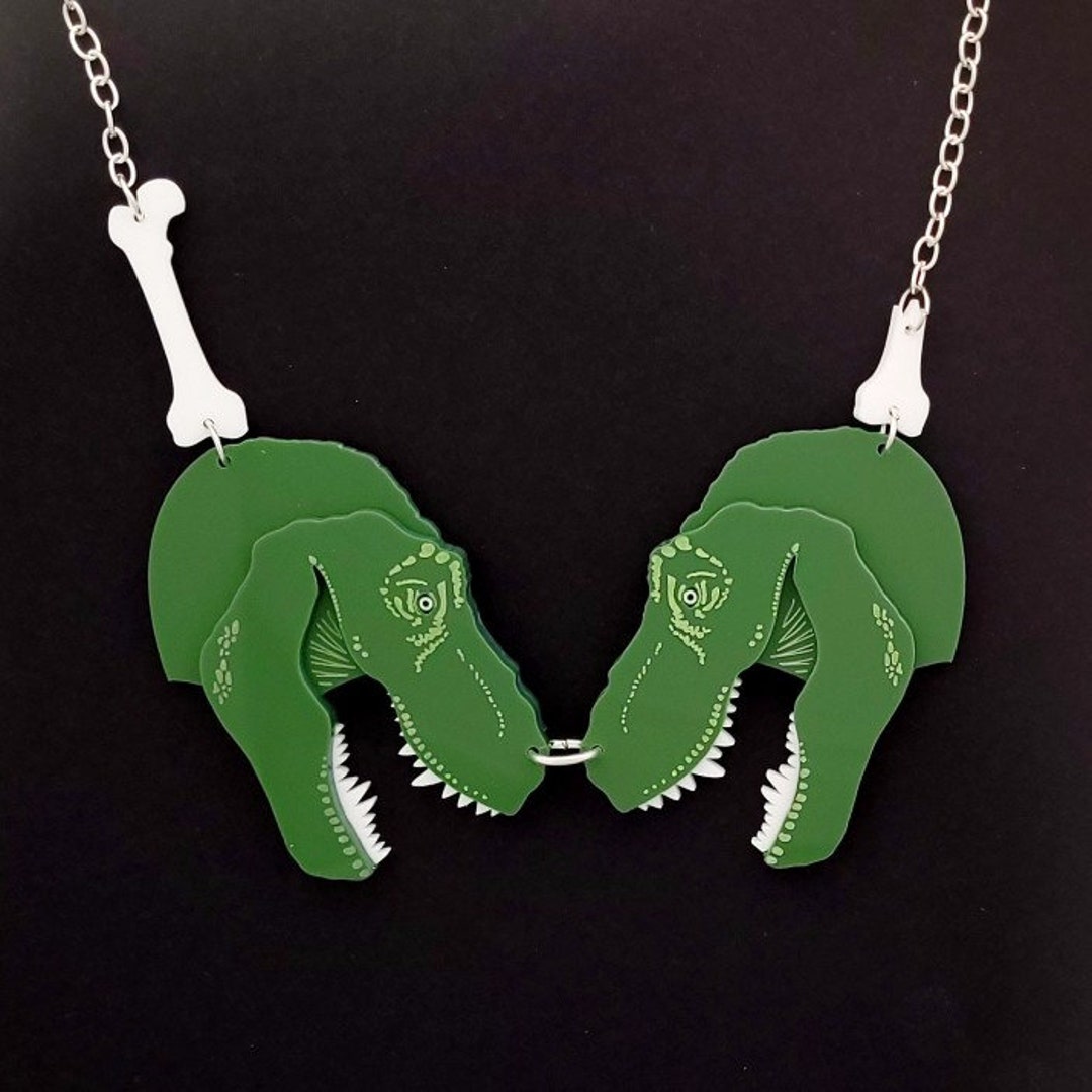 Tyrannosaurus Rex Statement Necklace Laser Cut Acrylic UK Seller Etsy
