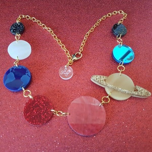 Solar System necklace laser cut acrylic image 2