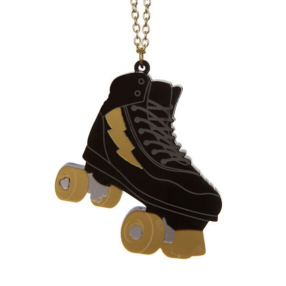 Roller Skate Necklace Laser Cut Acrylic Etsy