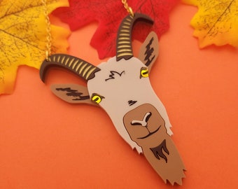 Goat necklace - laser cut acrylic - UK seller