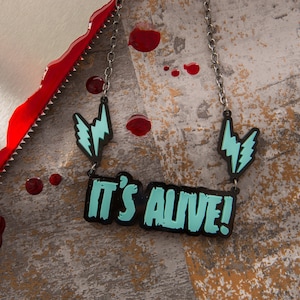 It's Alive! Frankenstein's Monster necklace - laser cut acrylic - UK seller