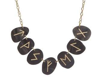 Rune Stones necklace - laser cut acrylic